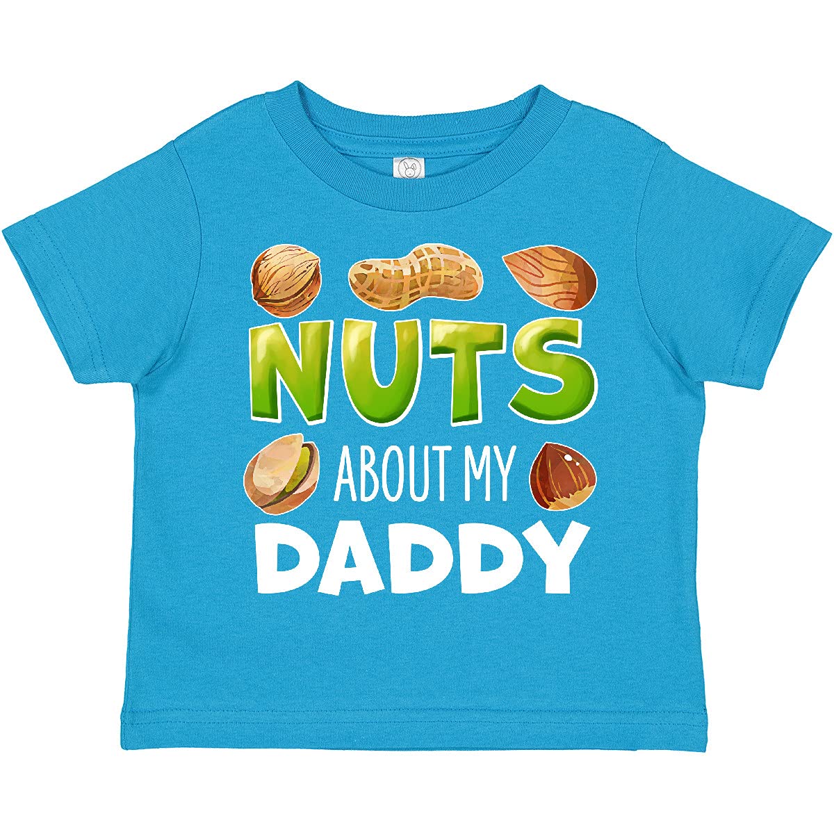 Inktastic 'Nuts About My Daddy' Peanut, Almond, Pistachio Print Toddler T-Shirt - Cute Father's Day Gift for Kids, Family Matching Outfits