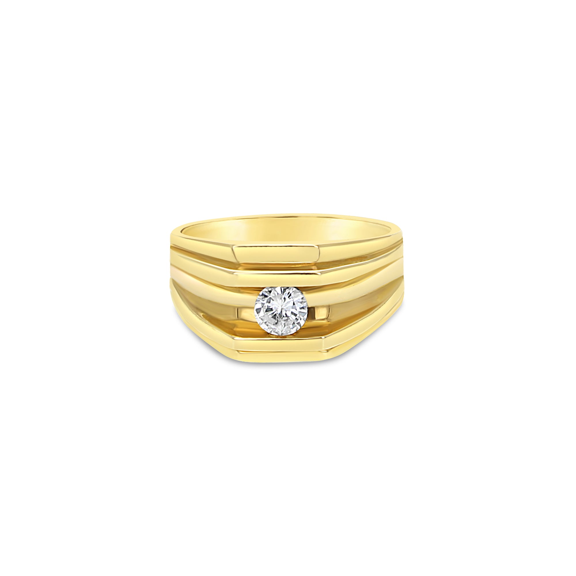 Solitaire Men's Diamond Wedding Band Ring - 14K White Gold Classic Simple Engagement Ring for Men - Perfect for Proposals, Anniversaries & Special Occasions