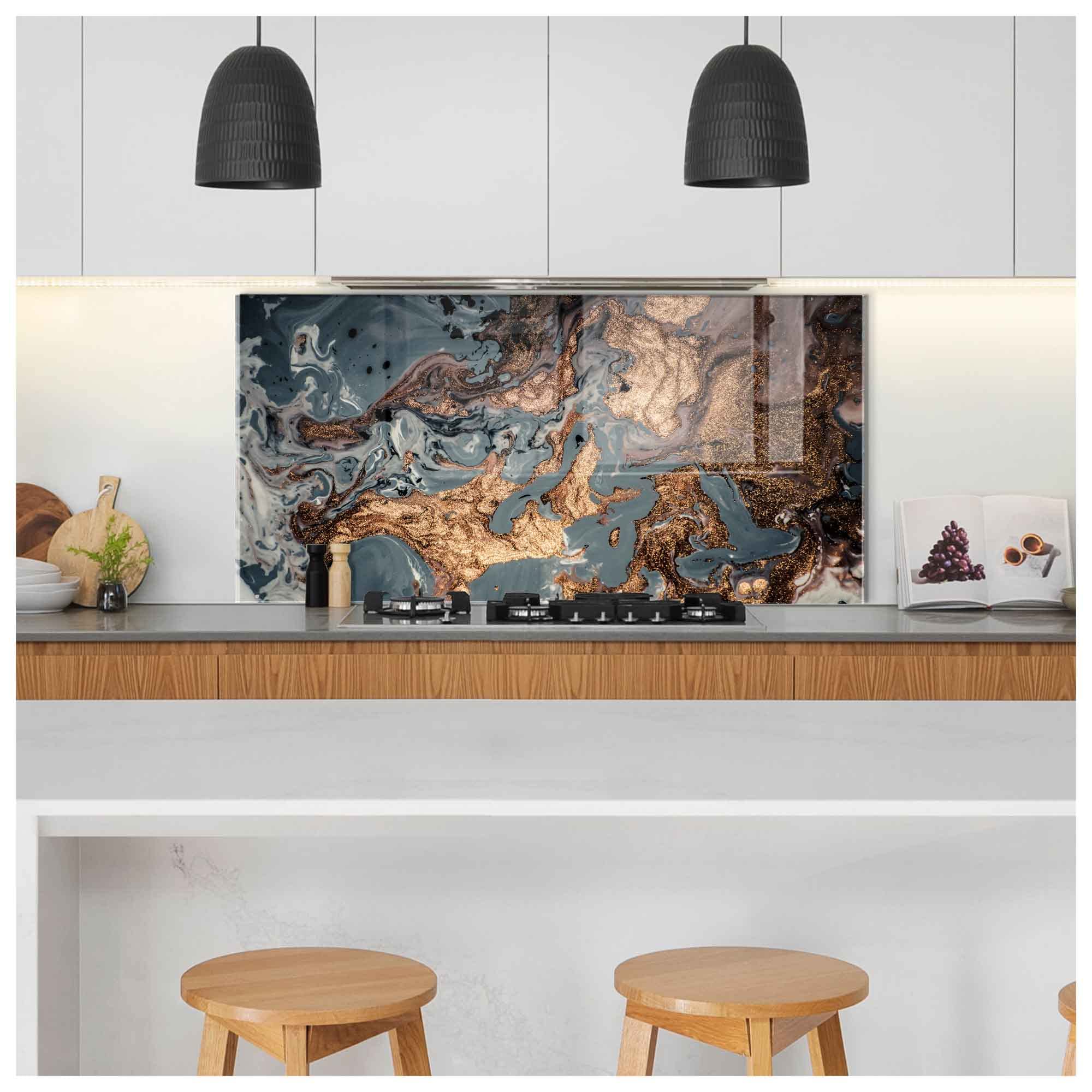 Tempered Glass Kitchen Backsplash - 20x30