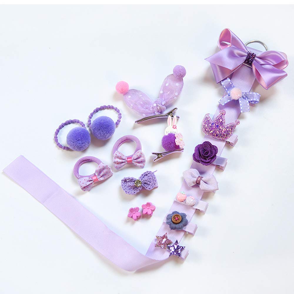 Scettar 36PCS Baby Girl Hair Clips Set - Cute Hair Bows & Elastic Hair Ties for Toddlers & Infants - Perfect for Parties, Photos, and Daily Styling