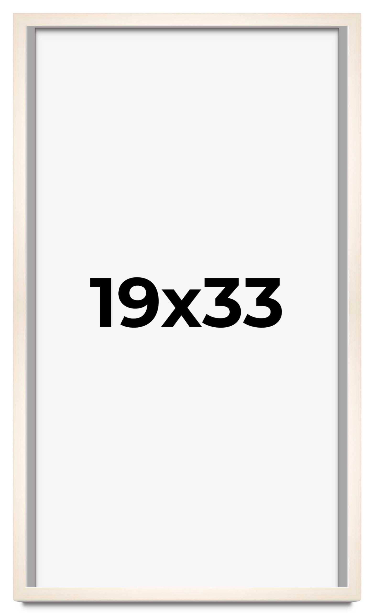 CountryArtHouse 19x33 Inch Whitewashed Solid Wood Picture Frame - 0.8125 Inch Moulding Width with UV Acrylic Plexiglass, Acid-Free Foam Board Backing & Hanging Hardware - Perfect for Wall Art, Family Photos, and Home Decor