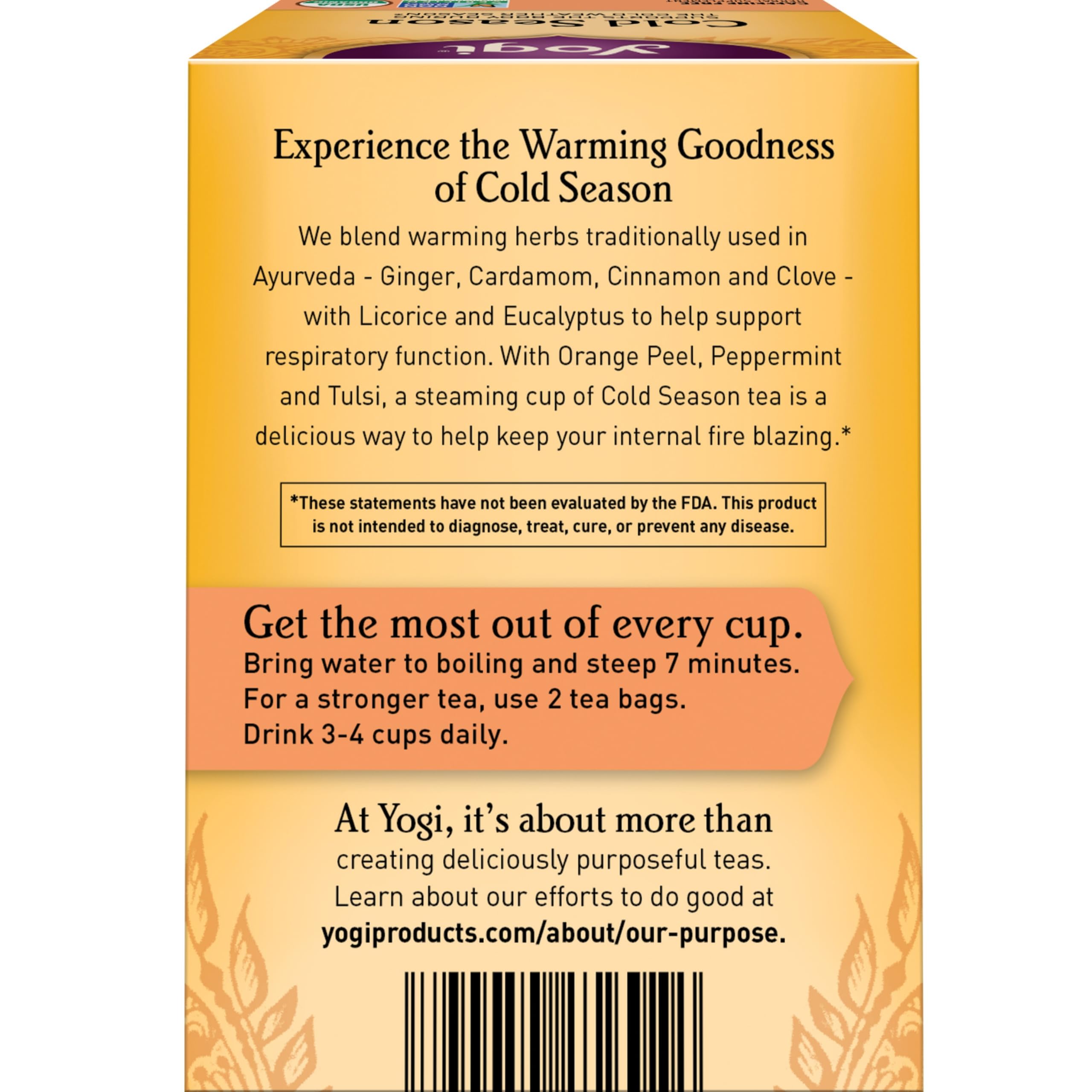 Organic Yogi Cold Season Tea - 6 Pack (16 Tea Bags Each) | Herbal Respiratory Support with Ginger, Cardamom & Eucalyptus | Immune Boost for Winter & Flu Season | Perfect for Cold Weather & Wellness Rituals