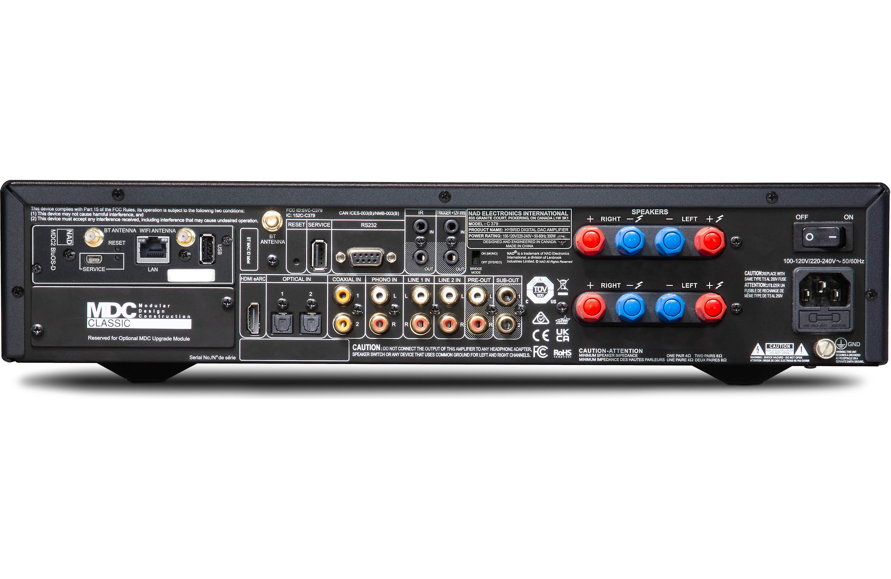 NAD Electronics C379 BluOS D Integrated Amplifier with DAC, Bluetooth & Wi-Fi Streaming - High-Fidelity Audio for Home Theater & Music Systems | Perfect for Audiophiles & Multi-Room Setups