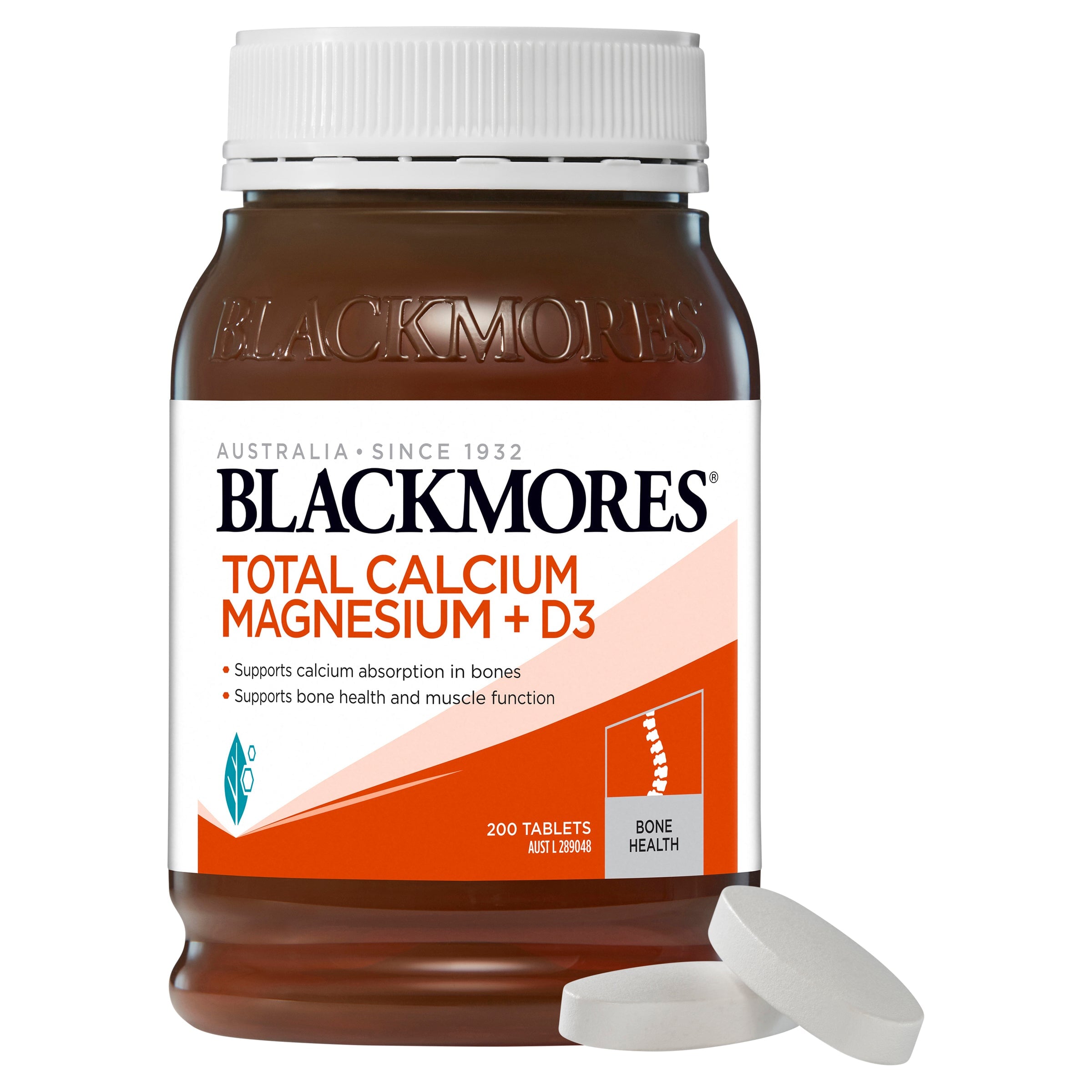 Blackmores Total Calcium Magnesium + D3 Supplement | Bone & Joint Support | Supports Healthy Teeth & Muscle Function | Ideal for Active Lifestyles & Post-Workout Recovery
