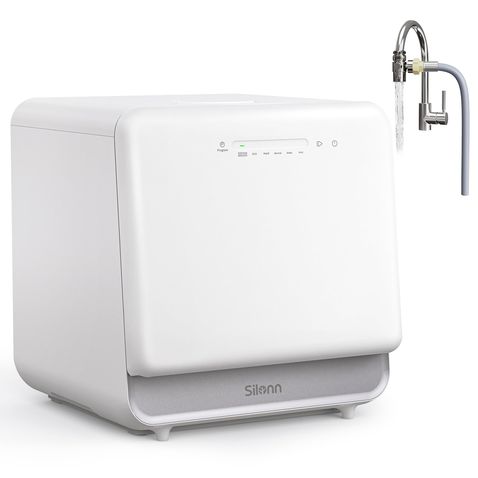 Silonn Mini Portable Countertop Dishwasher - Compact & Energy Efficient Tabletop Dishwasher for Small Spaces - Perfect for Apartments, RVs, Dorms & Tiny Homes