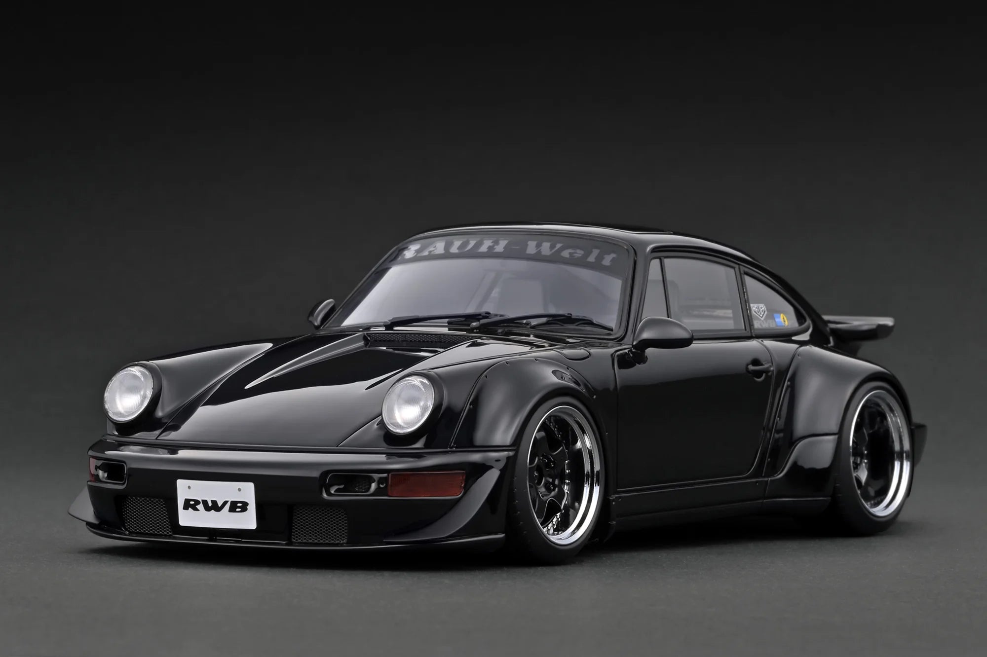 1:18 Scale Porsche 964 RWB Diecast Model Car - Black Collectible Replica for Display & Racing Enthusiasts - Perfect for Home Office Decor, Car Shows & Gift Giving