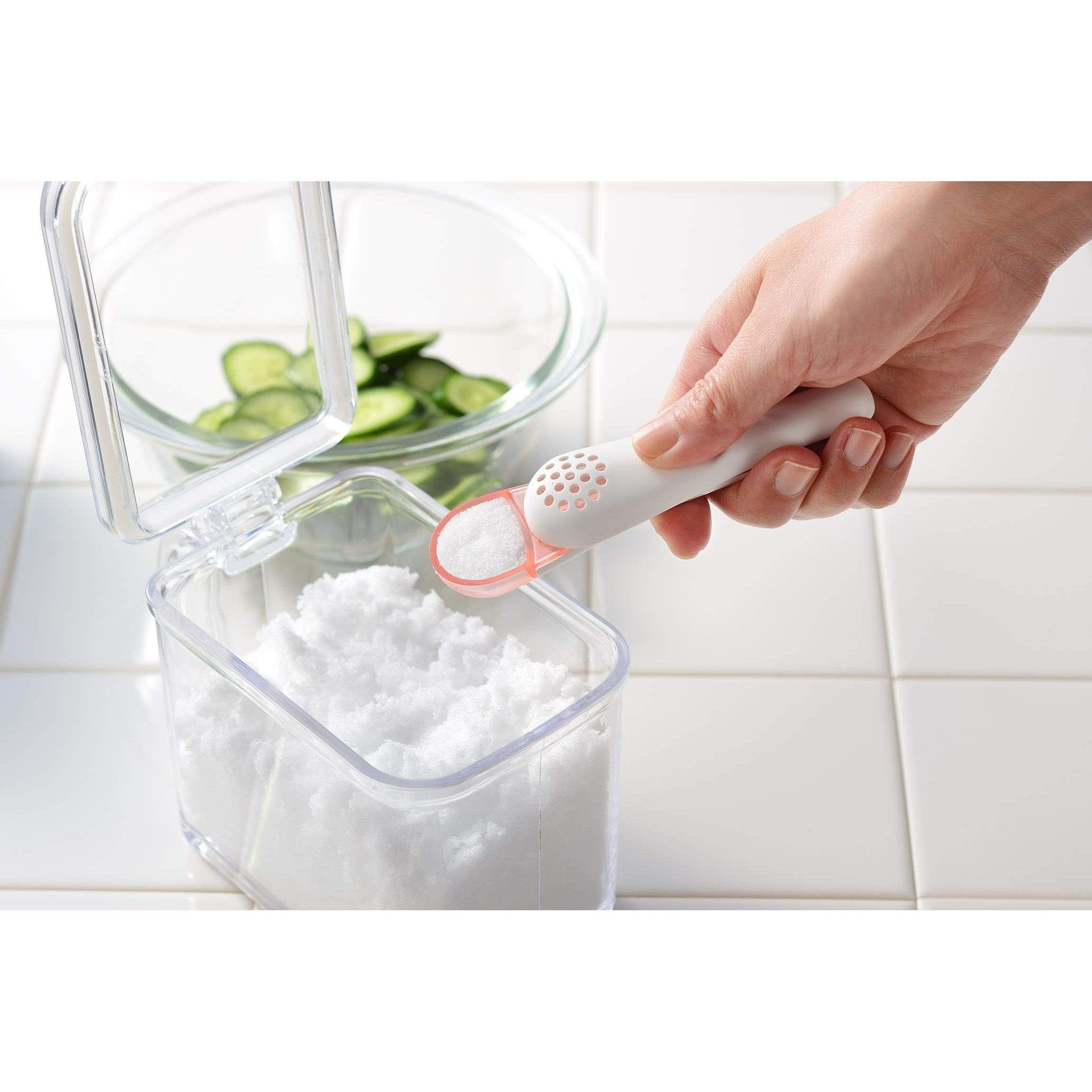 Premium Stainless Steel Salt Shaker with Teaspoon - LS1547 | Durable Kitchen Tool for Cooking, Baking & Table Seasoning