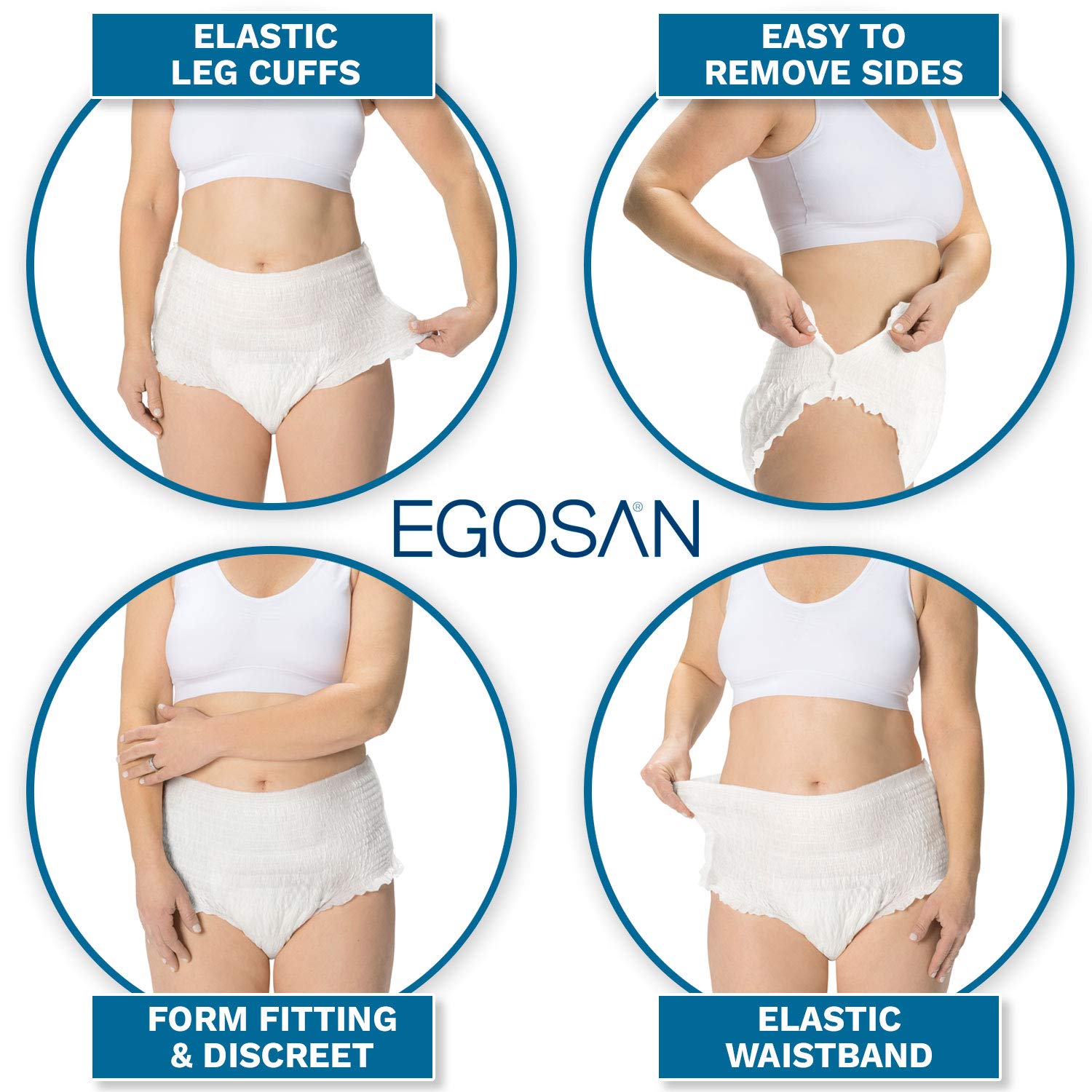 **Egosan Maxi Incontinence Underwear for Adults - Lightweight, Breathable & Disposable Pull-Ups with High Absorbency, Stretchable Fit - Unisex Medium (84 Count) - Ideal for Overnight Protection, Travel & Active Lifestyles**