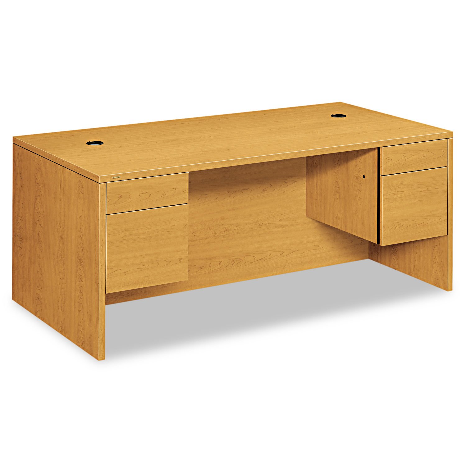 HON 10500 Series 4-Drawer Double Pedestal Office Desk - Heavy Duty Metal File Cabinet with Locking Drawers for Home & Business Workspace Organization