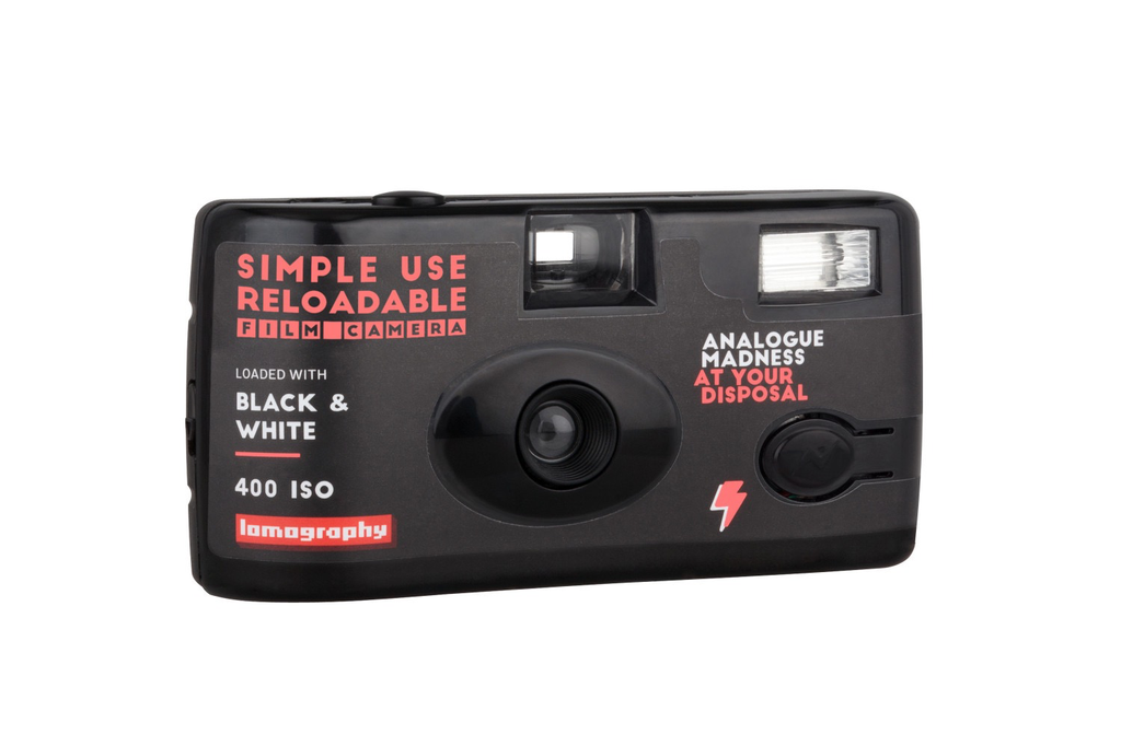 Lomography Black & White 400 Simple Use Film Camera | 35mm Disposable Camera for Street Photography & Travel | Perfect for Beginners & Vintage Film Lovers