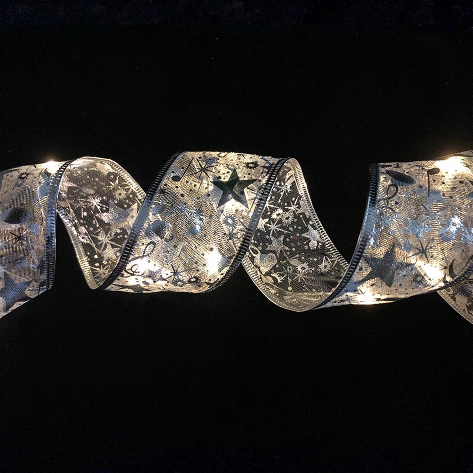 13ft LED Ribbon Christmas Lights - Waterproof Battery Operated Fairy String Lights for Christmas Tree Decorations | Indoor & Outdoor Holiday Decor for Home, Party, Wedding, Garden, and Fireplace