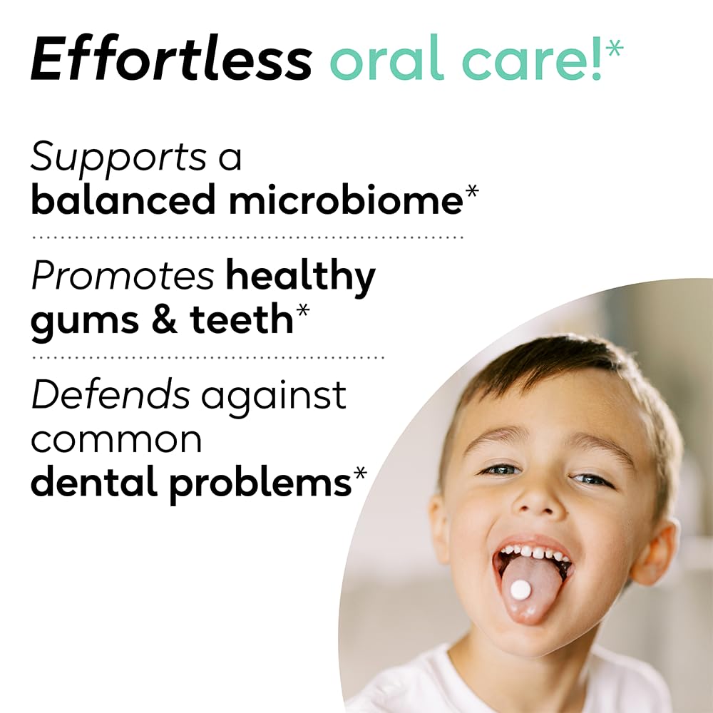 BioGaia Prodentis Kids Dental Probiotics - Apple-Flavored Lozenges for Teeth & Gum Health | Supports Oral & Gut Health | 30 Lozenges per Pack | Ideal for Children's Daily Oral Care Routine & Travel