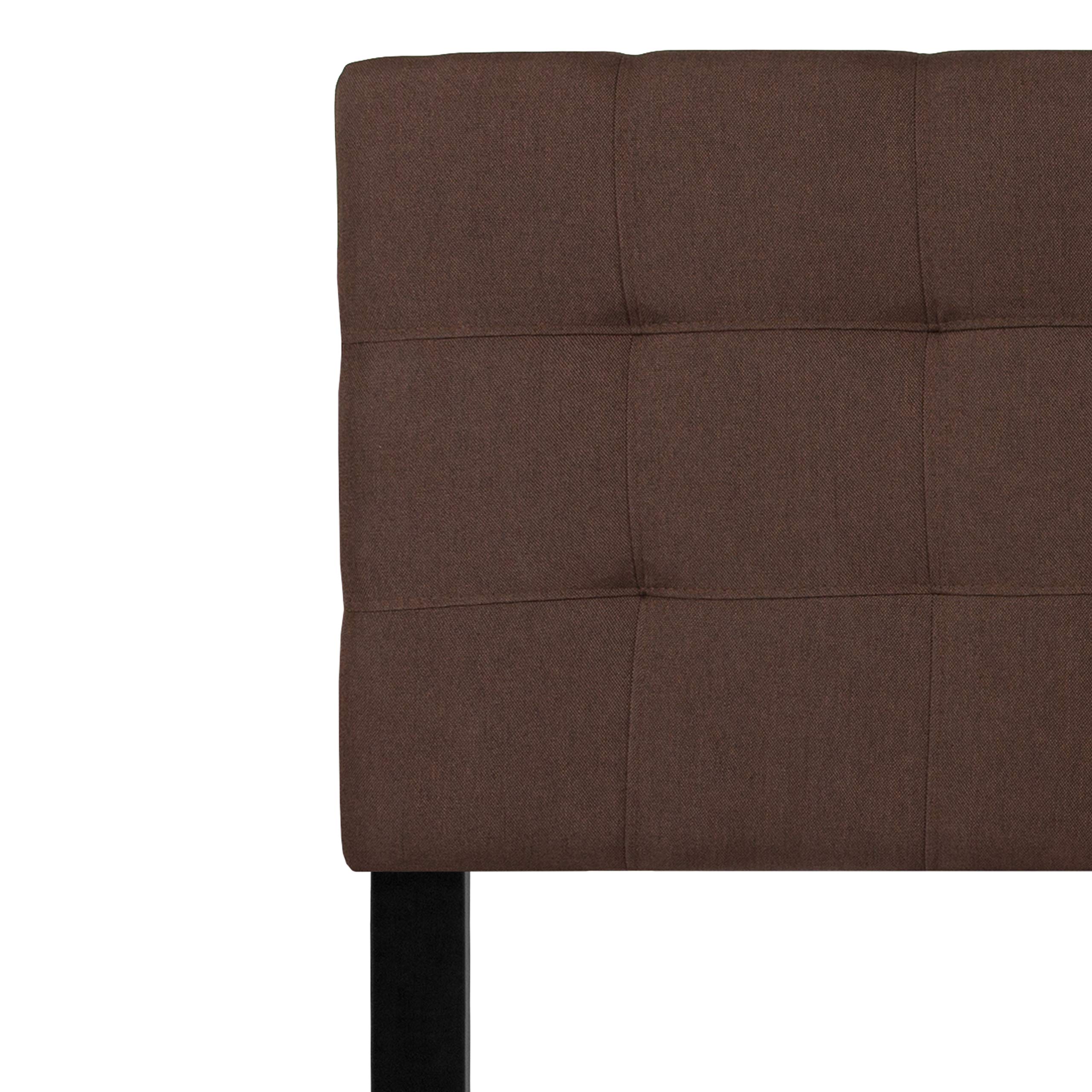 Quilted Tufted Queen Size Headboard - Dark Brown Upholstered Fabric Headboard for Bedroom, Elegant Bed Frame Accent for Master Bedroom Decor