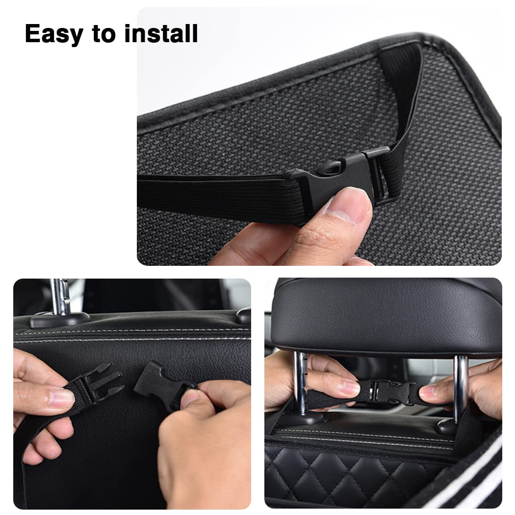Premium PU Leather Car Back Seat Organizer - Universal Hanging Storage Bag for Most Vehicles (Black, 1-Pack) | Perfect for Road Trips, Family Travel & Daily Commute Organization