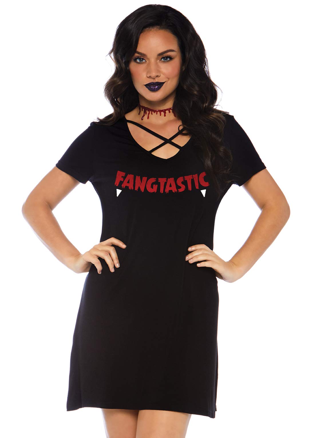 Leg Avenue Women's Fangtastic Halloween Costume Dress - Sexy Vampire Outfit for Halloween Parties, Cosplay & Theme Nights