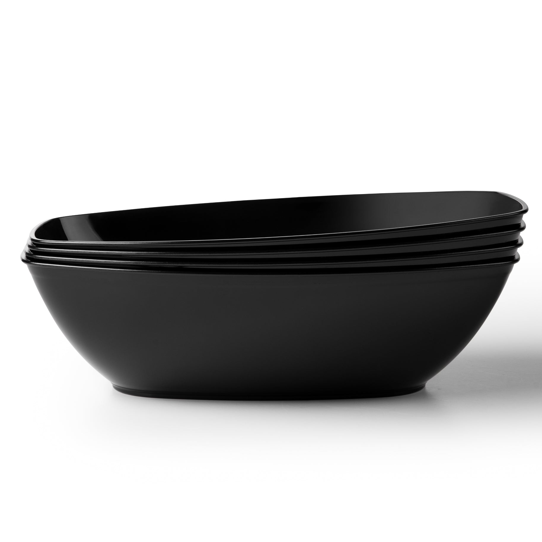 72 oz. Black Oval Salad Bowl Set of 4 - Large Durable Serving Bowls for Salads, Pasta, Fruit & Entertaining - Perfect for Family Dinners, Parties & Restaurants