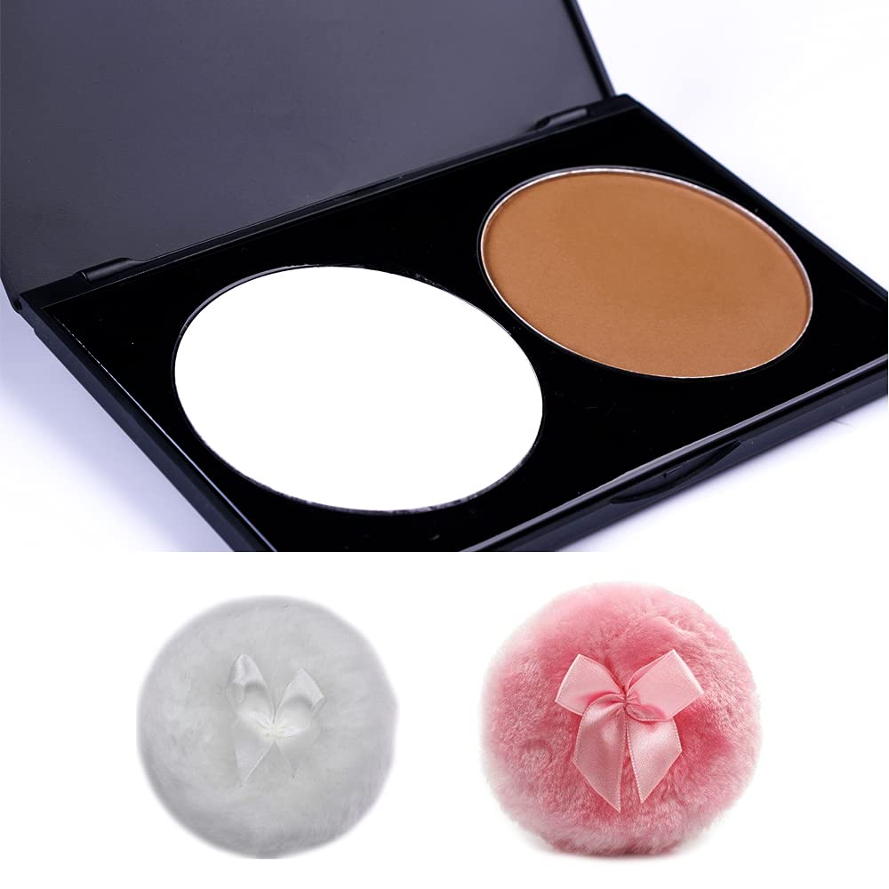 4 Pcs Soft Fluffy Plush Powder Puffs - Bowknot Design for Face & Body Makeup Application - Perfect for Loose Powder, Setting Powder & Blush Touch-Ups