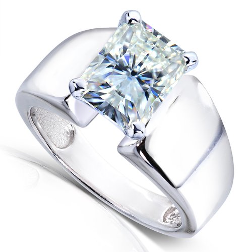 Kobelli Radiant-Cut Moissanite Solitaire Engagement Ring 2.75 Carat 14K White Gold - Perfect for Proposals, Weddings & Anniversary Gifts