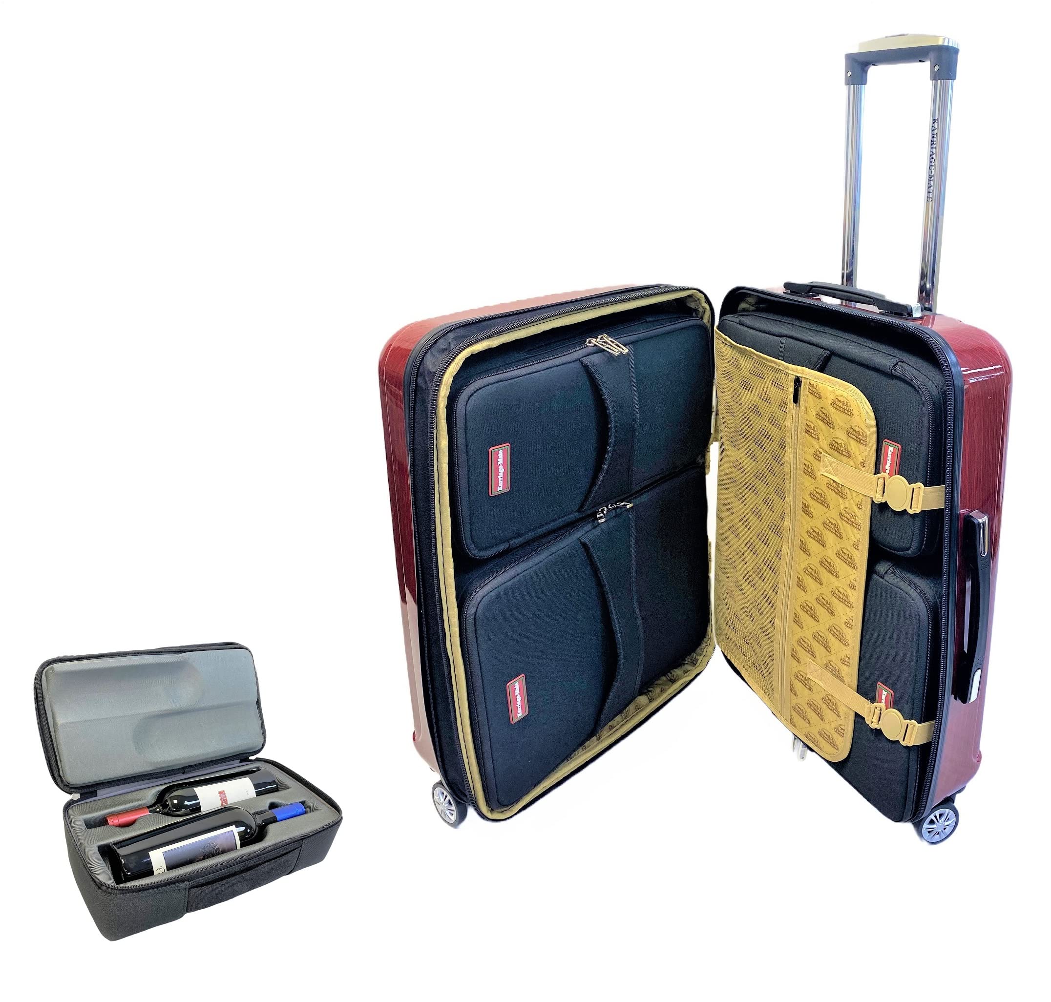 Unbreakable Wine Travel Suitcase for 10 Bottles - TSA Lock, Spinner Wheels & Expandable Space (Red) | Perfect for Air Travel, Gifts & Wine Tours