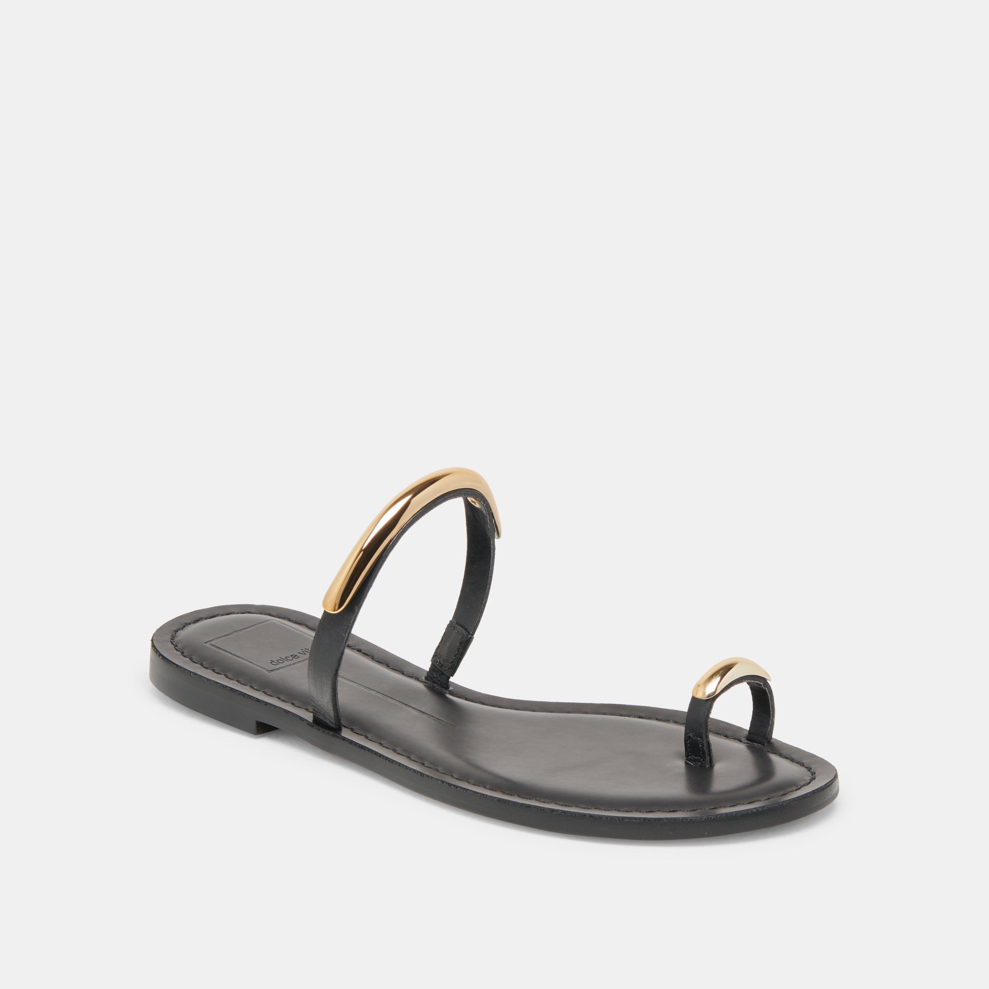Wink Wide Sandals for Women - Black Leather Comfortable Slip-On Sandals - Perfect for Beach, Vacation, and Summer Outfits