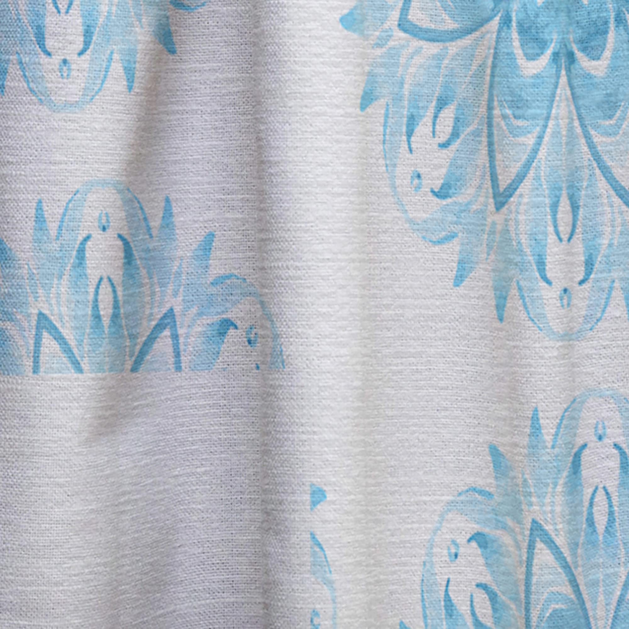 DesignQ Blue Geometric Circular Pattern Thermal Insulated Curtain Panel - 52x84 Inches - Blackout Drapes for Bedroom & Living Room - Perfect for Home Decor, Privacy & Energy Efficiency