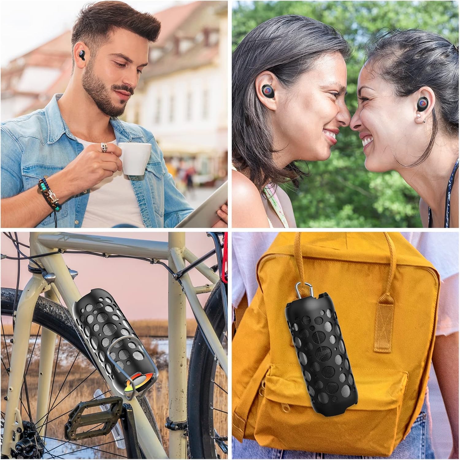 FIZZYBERRIES 2-in-1 Mini Bluetooth Speaker with Wireless Earbuds - Portable Outdoor Speaker with Deep Bass, Built-in Mic for Home, Party, Sports & Travel (Red) | Perfect for Gym, Beach, Hiking & Daily Commute