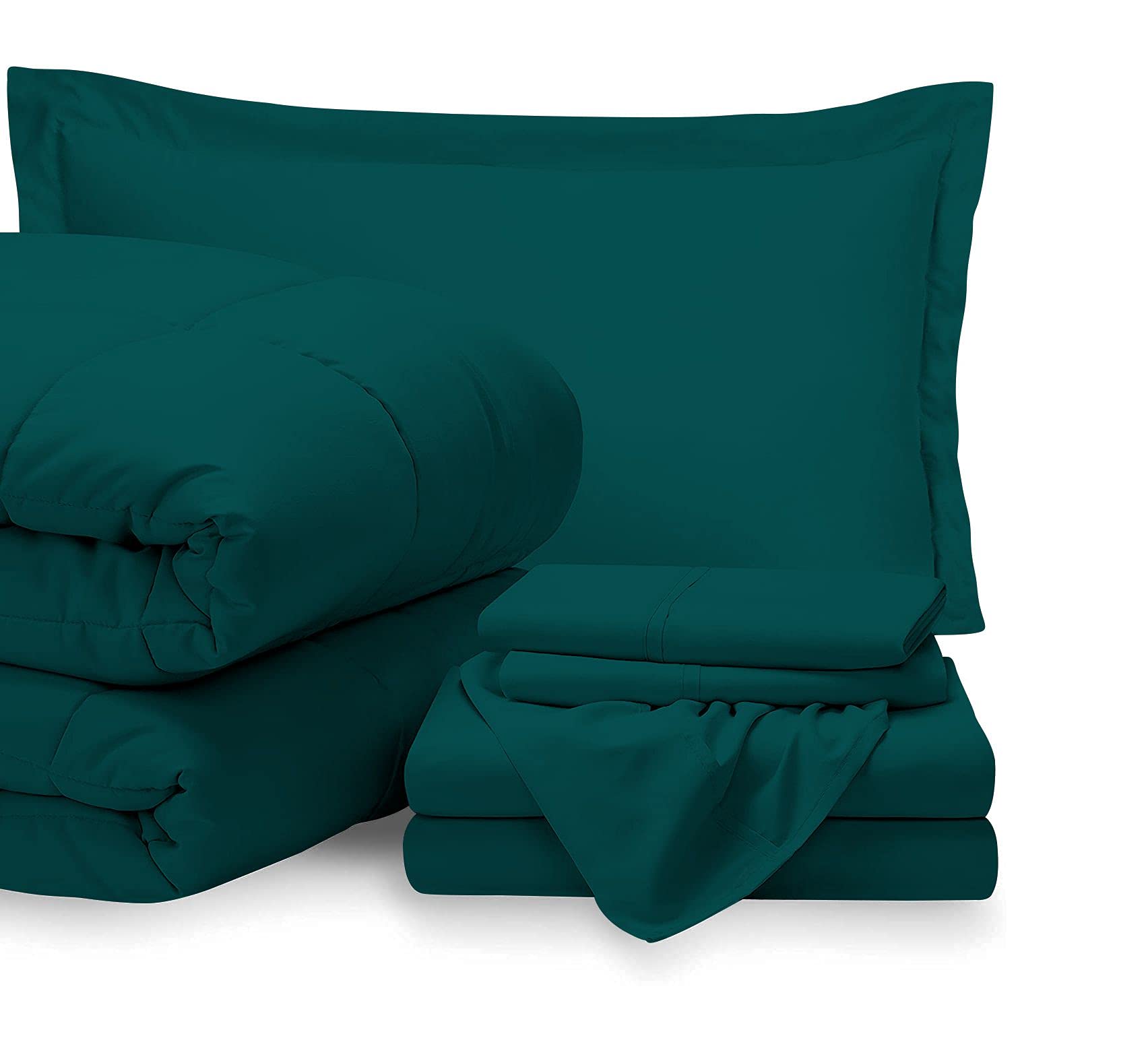 Luxury 7-Piece Twin Size Bedding Set - 100% Egyptian Cotton Comforter & Sheet Set with 15