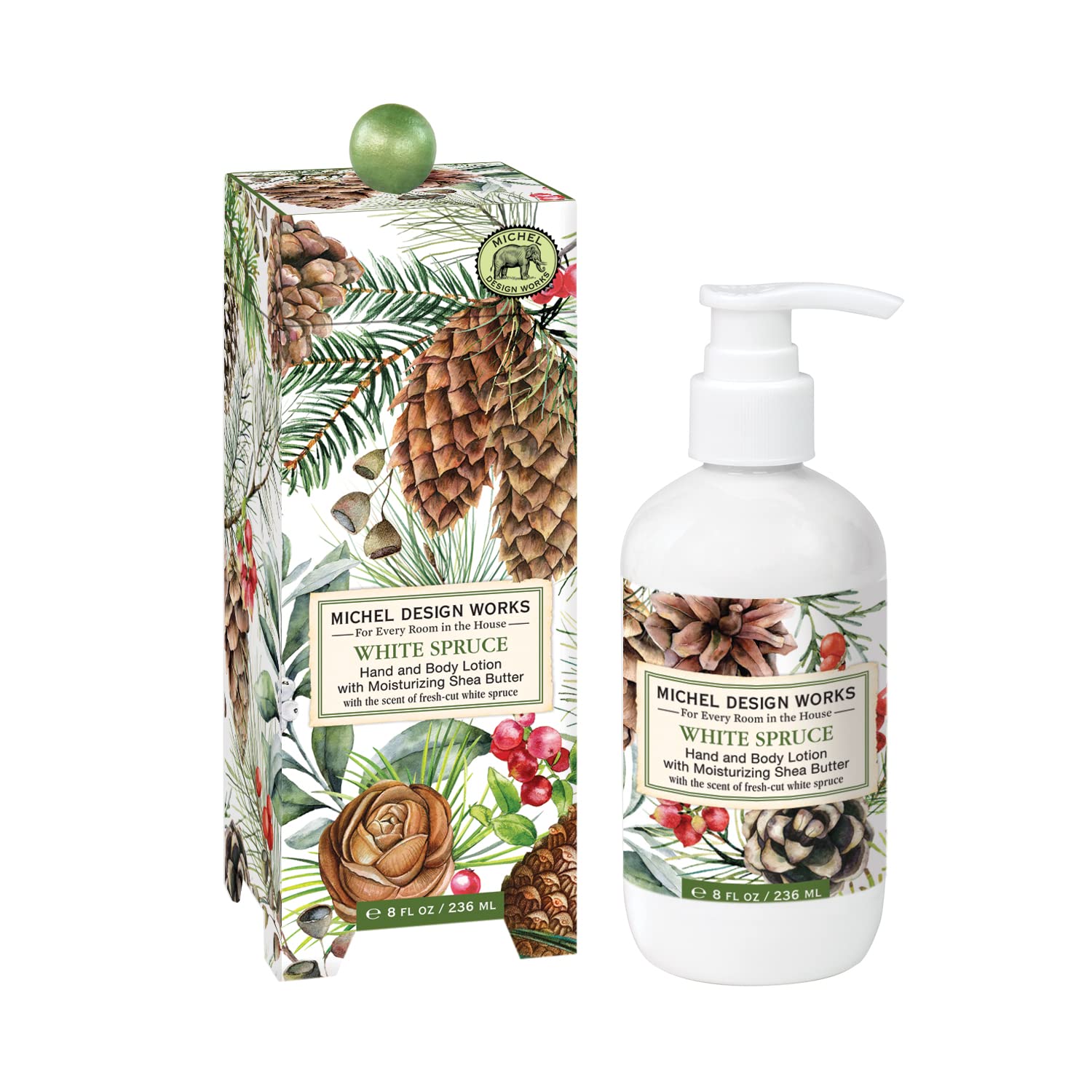 Michel Design Works Hand and Body Lotion - White Spruce Scent | Moisturizing Cream for Dry Skin | Perfect for Home Spa, Gift Giving & Daily Hydration