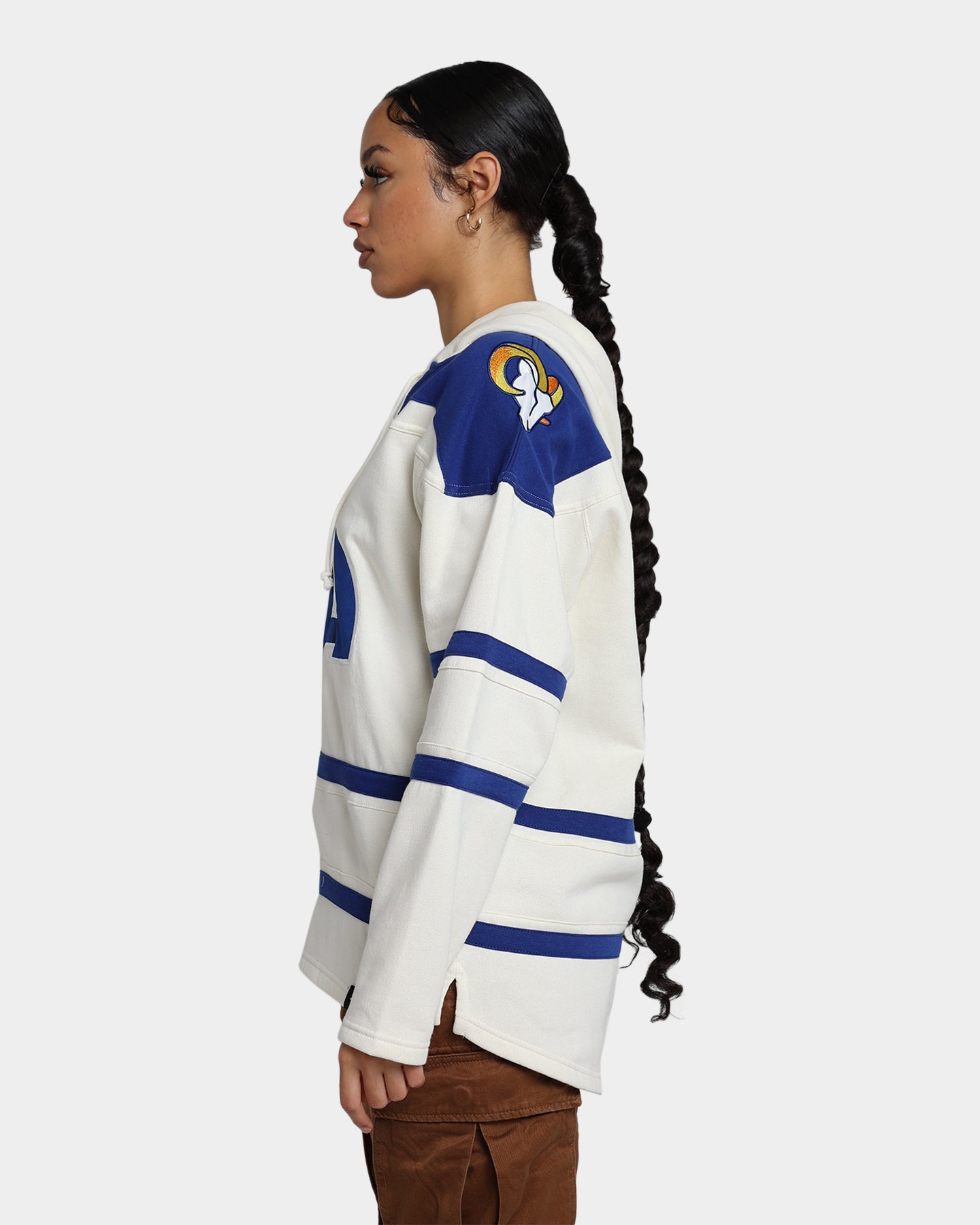 47 Brand Los Angeles Rams Superior Lacer Hoodie - Cream - NFL Fan Apparel for Men & Women - Perfect for Game Day & Casual Wear