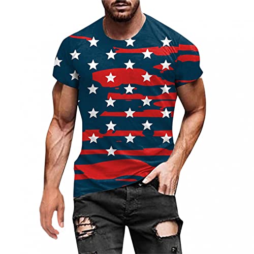 Vintage Stars and Stripes Patriotic T-Shirt for Men - 4th of July USA Flag Print Tee | Comfortable Summer Casual Wear for Independence Day Celebrations & Outdoor Activities
