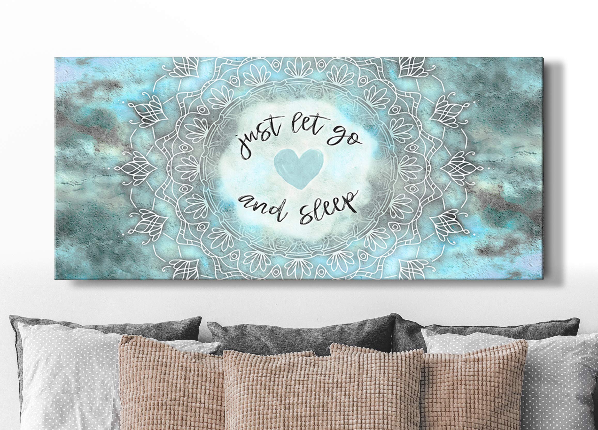 Boho Canvas Wall Art - Large Mandala Decor for Bedroom & Living Room