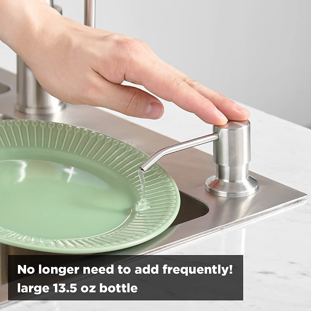 OWOFAN Brushed Nickel Kitchen Sink Faucet with Soap Dispenser Set - High Arc Pull-Down Sprayer, Durable Metal Construction for Modern Home Kitchen & Bathroom Renovation