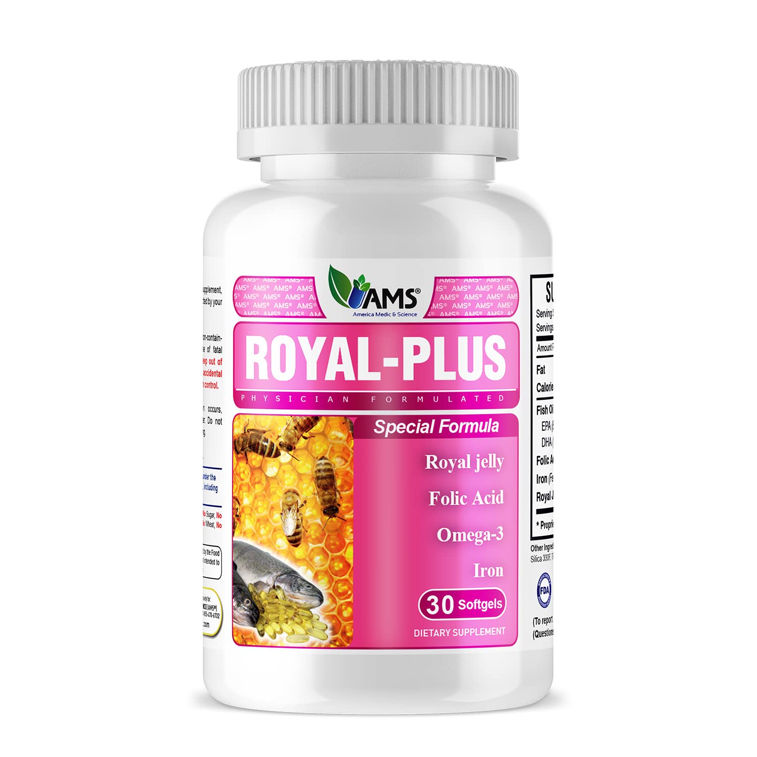 Royal Jelly Prenatal Vitamins for Women - 30 Softgels | Iron, Omega-3 Fish Oil & Folic Acid Supplement | Pregnancy Support & Fetal Development | Essential Nutrients for Expecting Mothers | Perfect for Morning Sickness Relief & Healthy Pregnancy