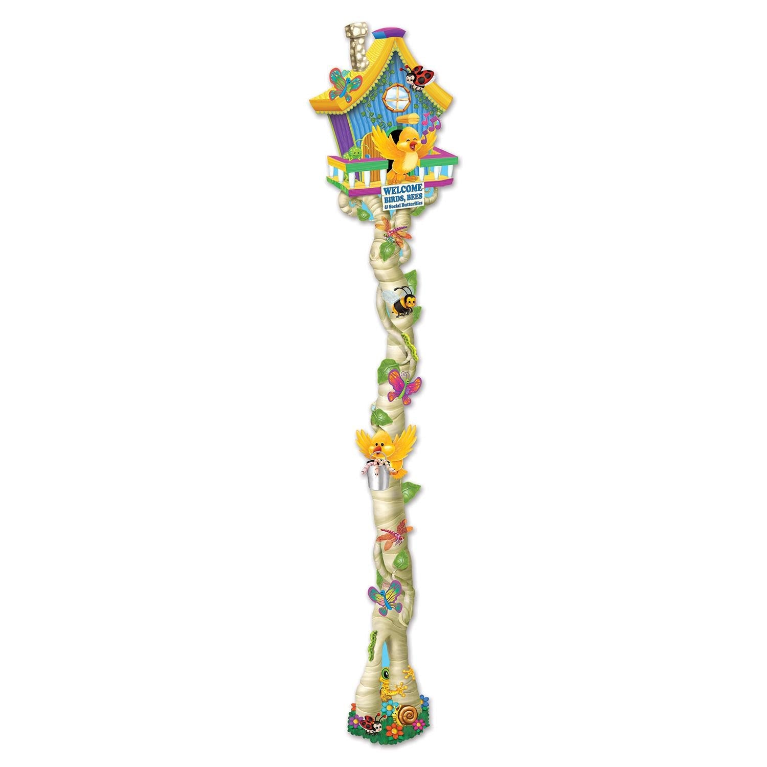 12 Pack Beistle Jointed Spring Birdhouse Party Decorations - Colorful Hanging Ornaments for Easter, Garden, and Outdoor Celebrations