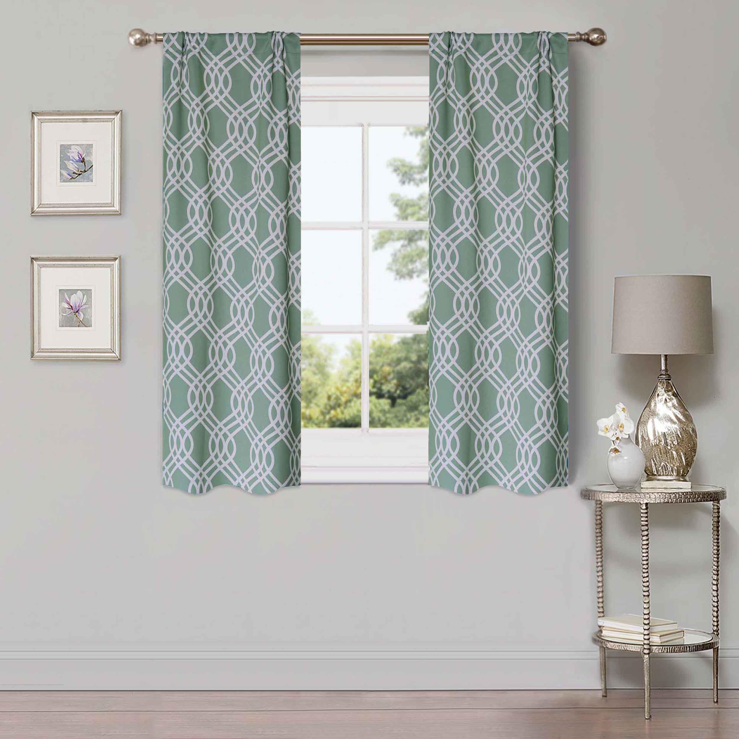 Washable Blackout Curtains with Ribbon Trellis Design - Room Darkening Window Treatment for Bedroom & Living Room - Thermal Insulated Drapes for Better Sleep and Energy Efficiency