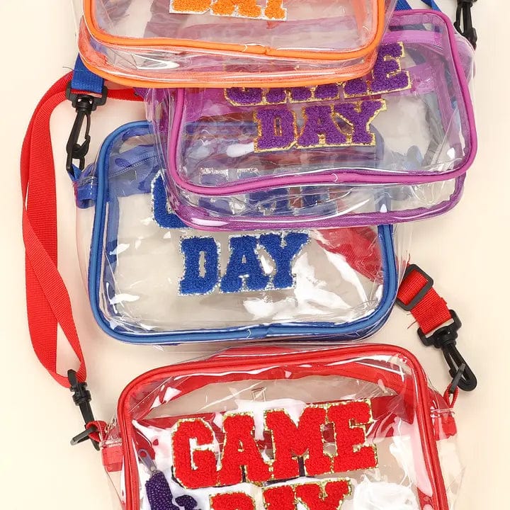 Gameday Blue Trim Clear Purse - Transparent Stadium Bag for Sports Events, Concerts & Travel | NCAA Approved Clear Bag Policy