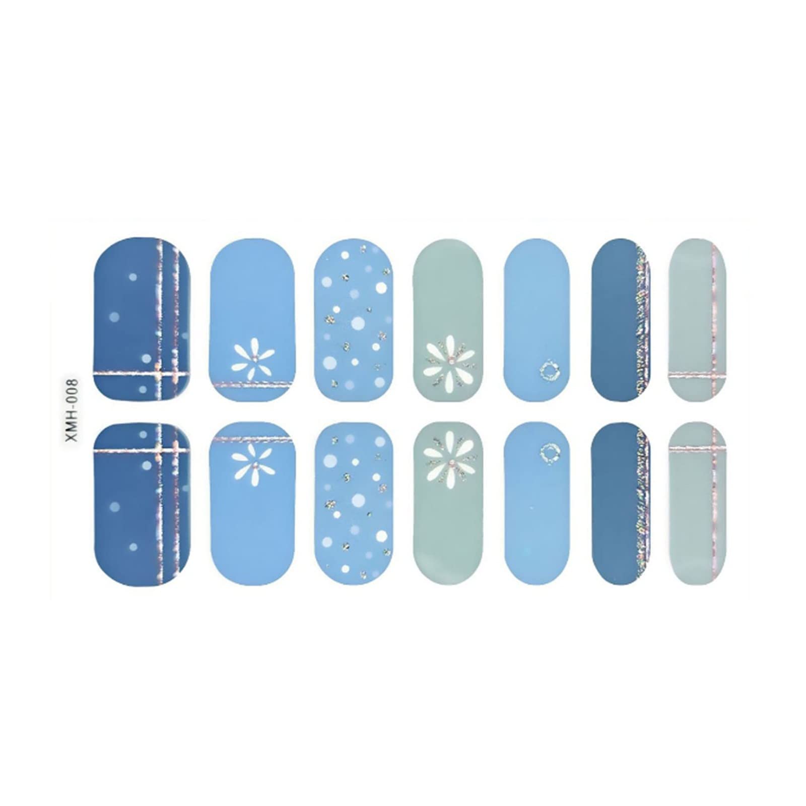 Fashion Flower Nail Stickers - Full Nail Wraps for DIY Nail Art | Beautiful Nail Decoration for Party, Wedding & Daily Use | Waterproof & Long-Lasting Nail Stickers for Women & Girls