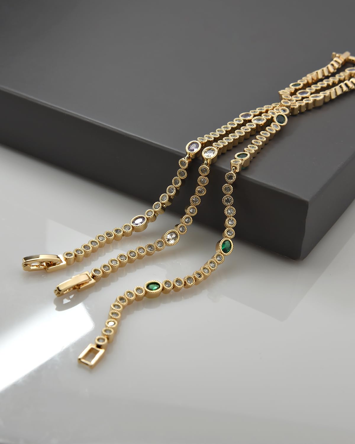 3mm Cubic Zirconia Tennis Bracelet for Women - 7 Inch Gold Plated Jewelry - Perfect for Weddings, Parties & Everyday Elegance