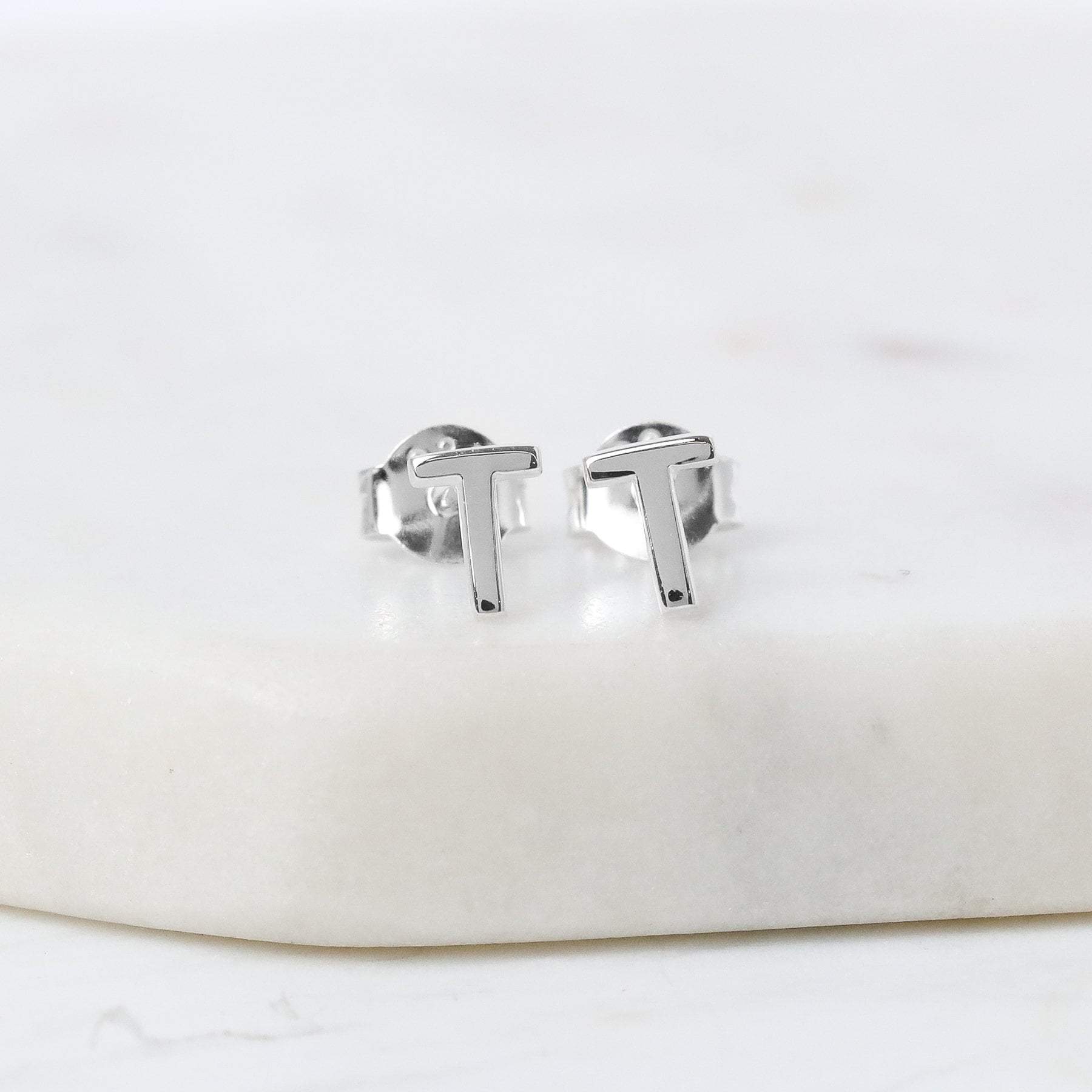 Alphabet Stud Earrings for Women - A-Z Letter Initials, Gold & Silver Plated, Hypoallergenic - Perfect for Gifts, Everyday Wear & Special Occasions