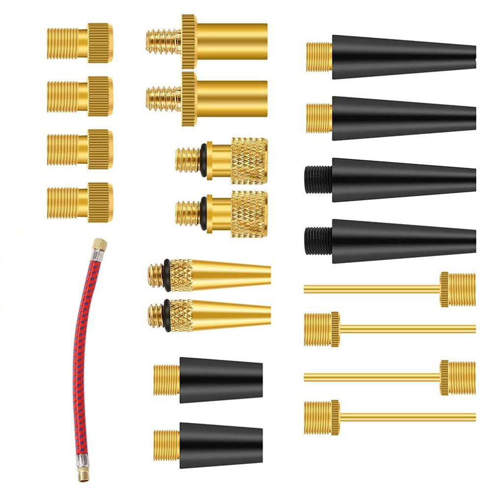 BESPORTBLE 21-Piece Bike Pump Adapter Set - Valve Adapters, Tire Inflator Needles & Accessories for Road/Mountain Bikes | Perfect for Cycling, Commuting & Outdoor Adventures