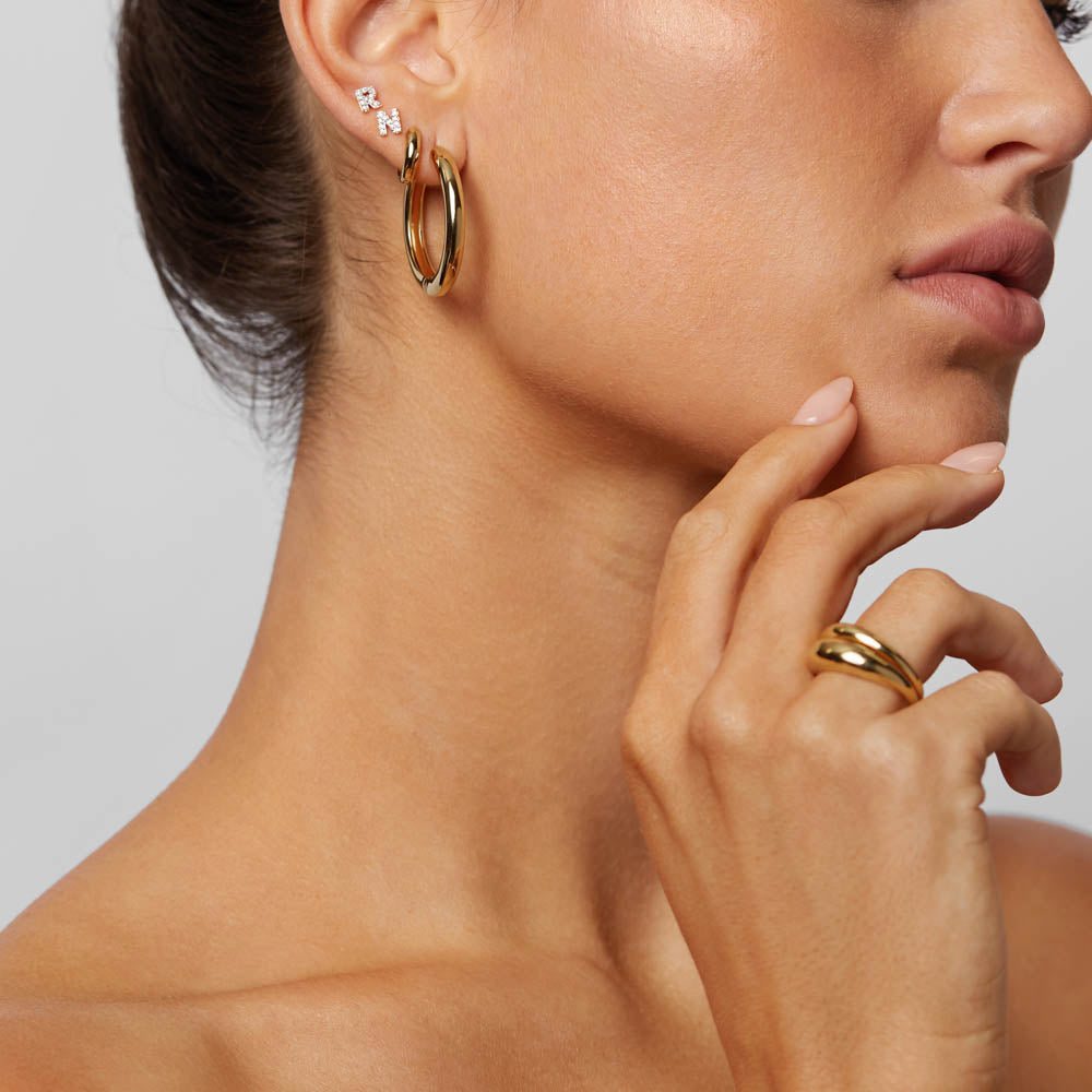 Elegant Gold Curve Dome Pinky Ring for Women - Perfect for Parties, Weddings & Everyday Fashion Accessories