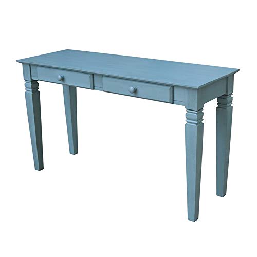Pemberly Row Traditional Blue Console Table with 2 Drawers - Perfect for Entryway, Living Room & Hallway Decor