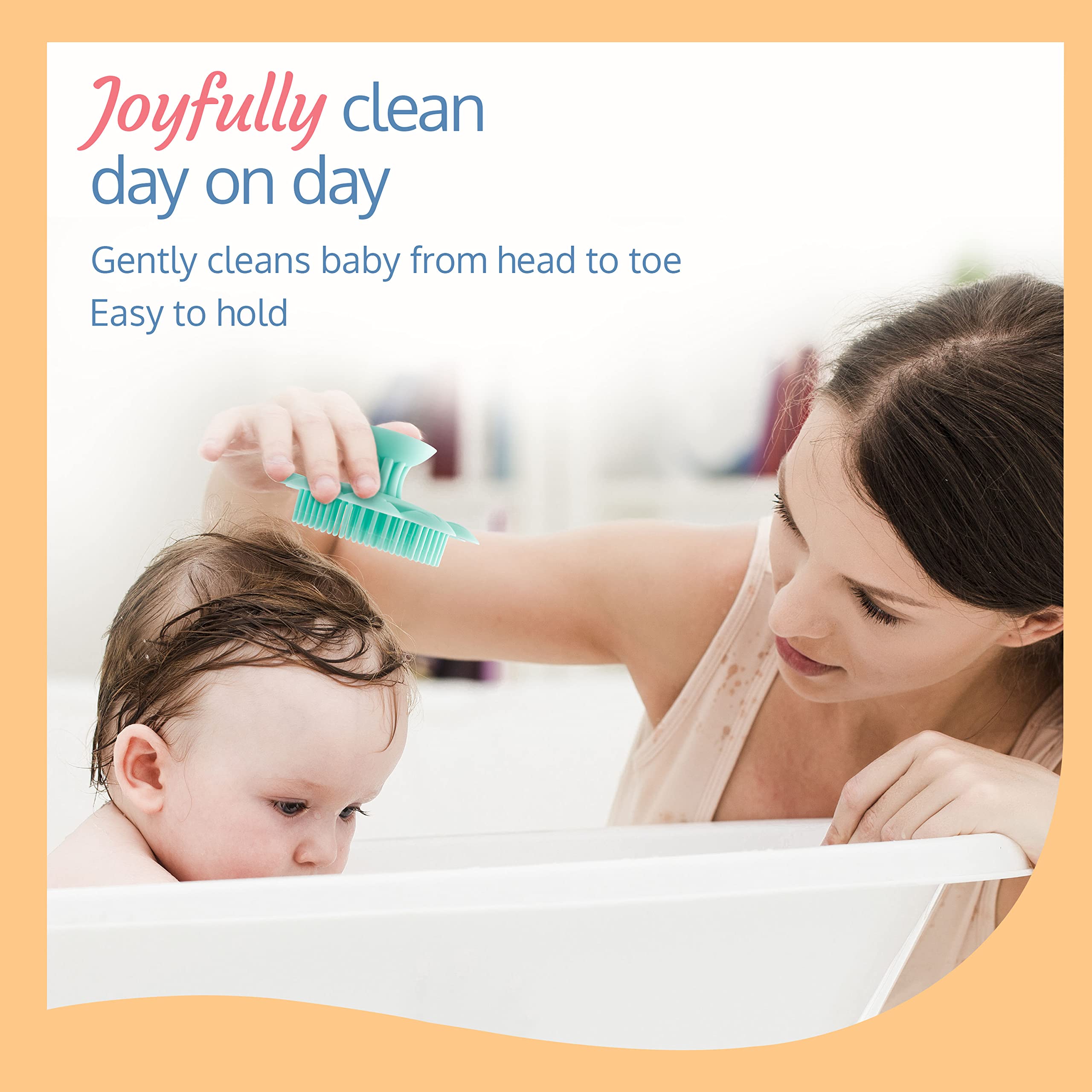 LuvLap Baby Silicone Shower Brush - Gentle Bath Scrubber & Loofah for Newborns & Infants | Exfoliating Scalp & Body Massager | Soft Silicone Bath Brush for Sensitive Skin (Green) | Perfect for Baby Bath Time & Spa-Like Care