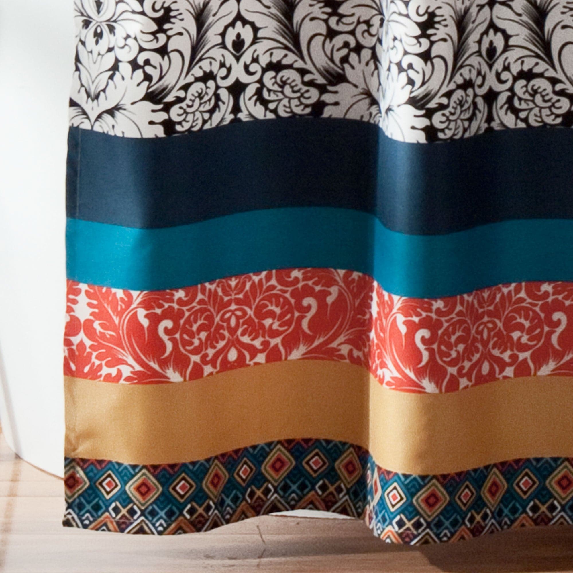 Boho Stripe Shower Curtain - Waterproof Bathroom Decor with Tassel Trim, 72x72 Inches - Perfect for Boho, Farmhouse & Coastal Style Bathrooms