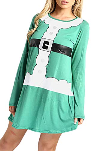 Santa Glitter Belted Costume Green