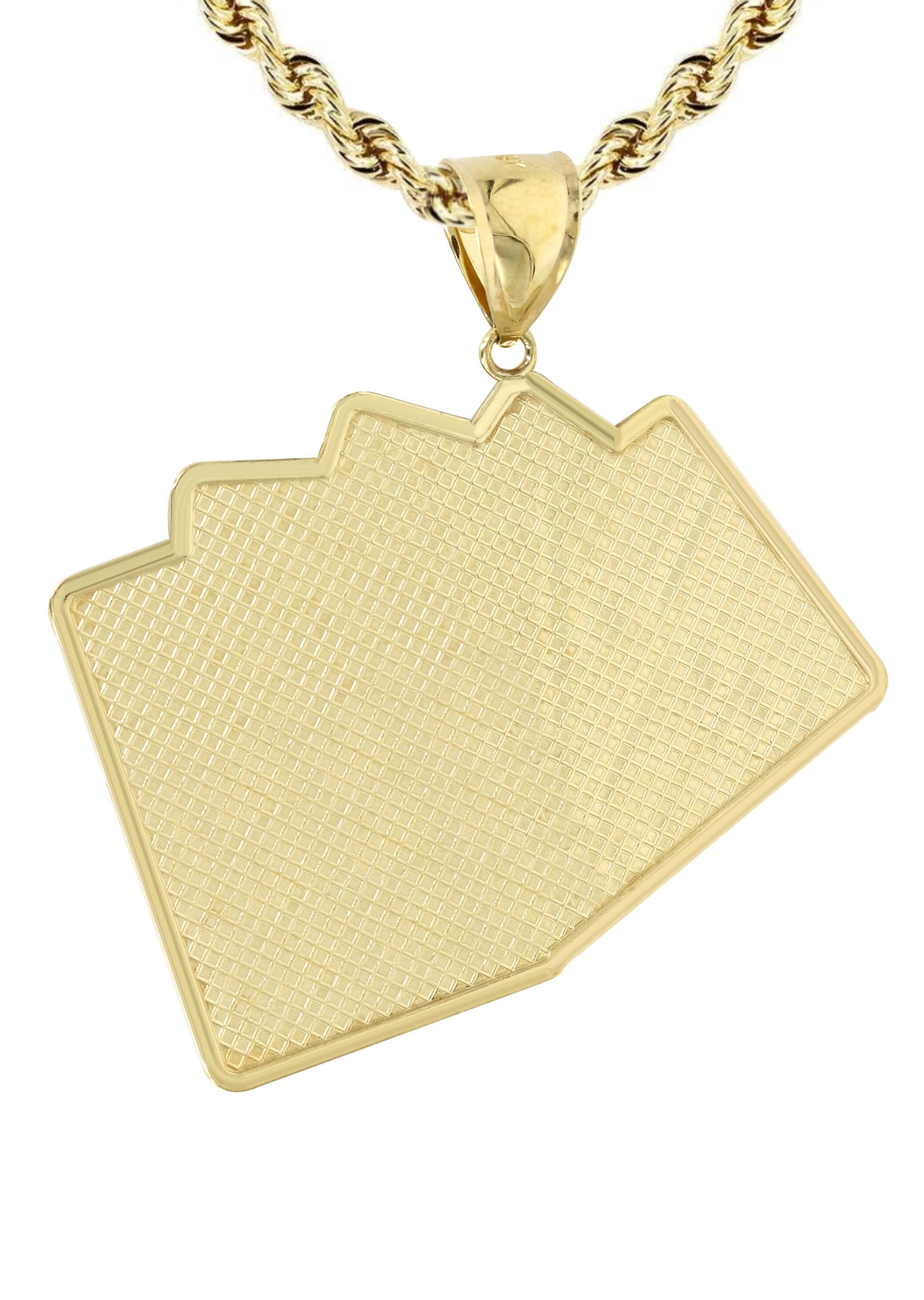 10K Yellow Gold Playing Cards Necklace - 24.7 Grams | Elegant Poker Jewelry for Casino Nights & Gift Giving