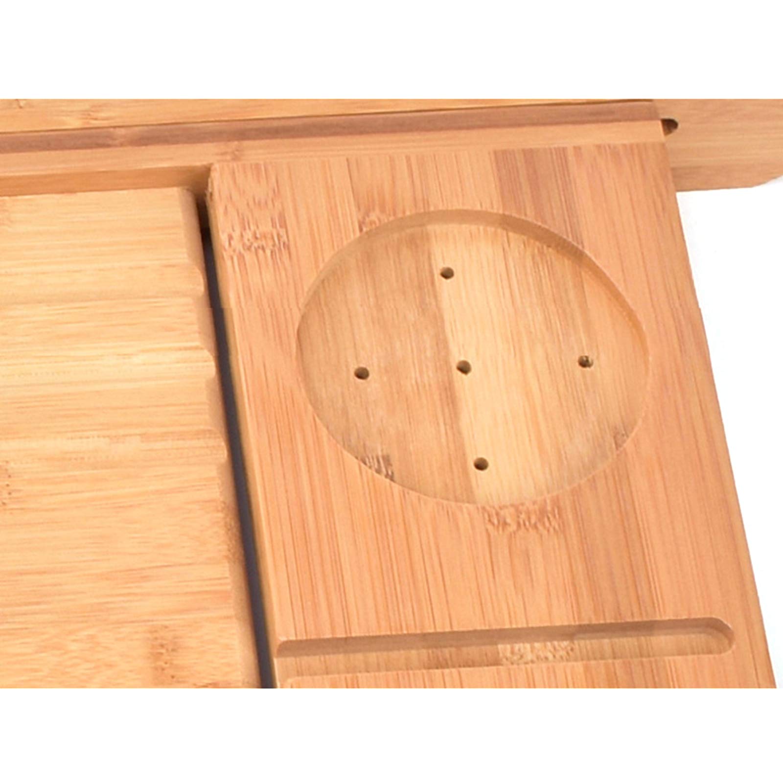 Premium Adjustable Bamboo Bathtub Tray - Extendable Spa Caddy with Non-Slip Design for Books, Wine & Bath Essentials | Relaxing Bath Accessories for Luxury Home Spa Experience