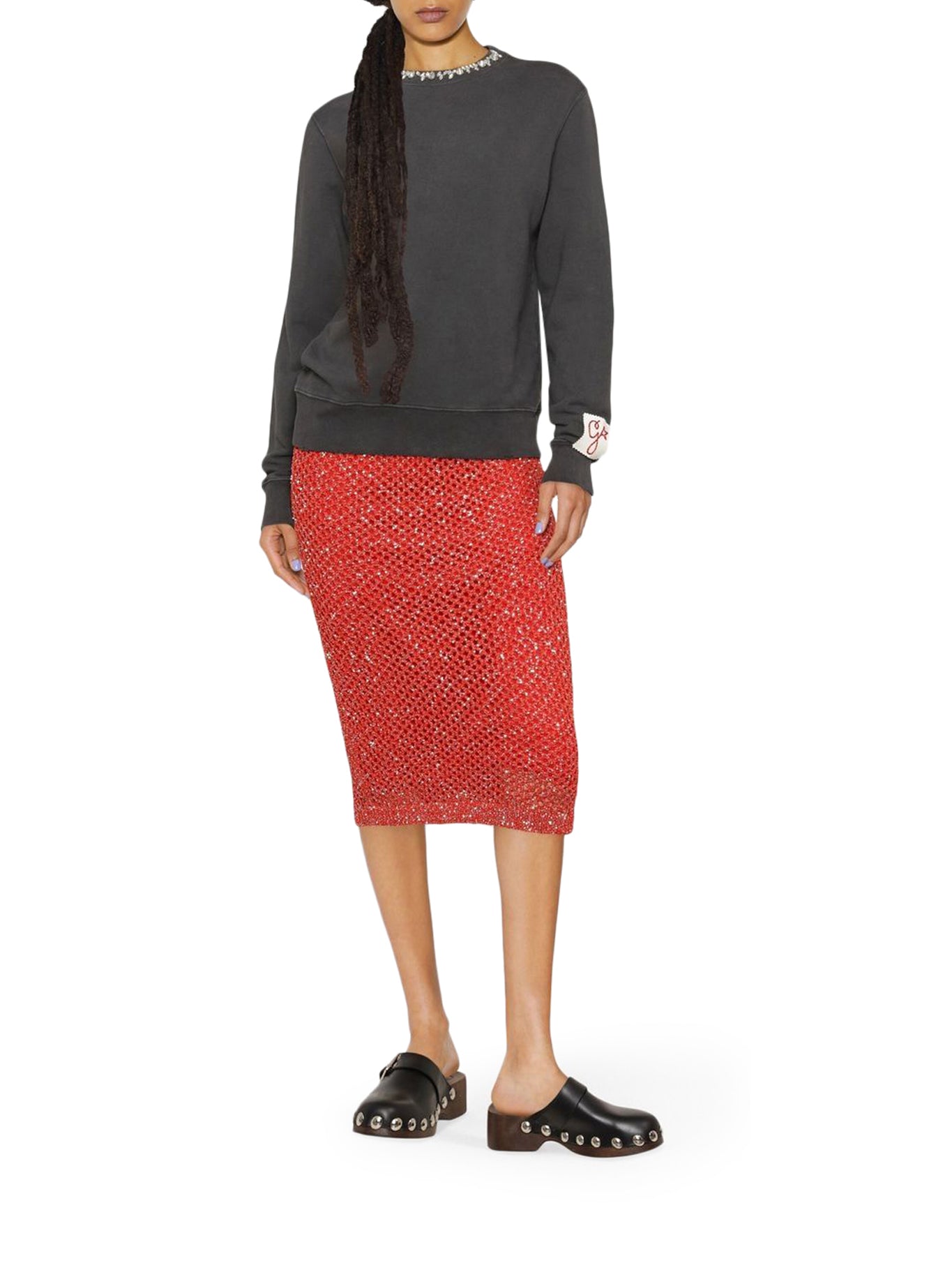 Crystal Embellished Crewneck Sweatshirt for Women - Trendy & Comfortable Casual Wear for Daily Outfits & Layering