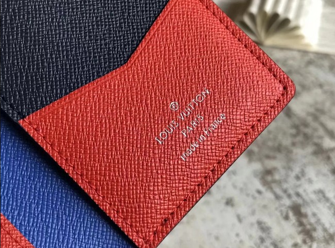 LV Pocket Organizer Wallet for Men - Genuine Epi Leather Card Holder - Perfect for Business Cards, Credit Cards & ID - Stylish Everyday Essential for Work & Travel