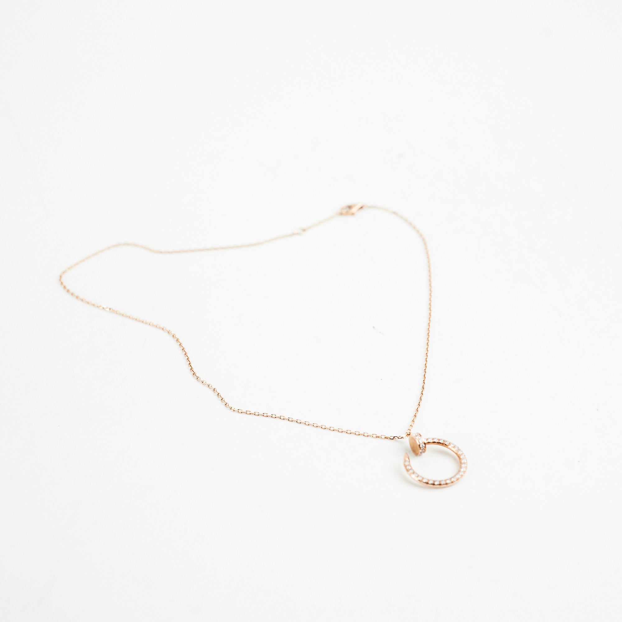 Cartier Juste Un Clou Rose Gold Diamond Necklace for Women - 18K Pink Gold Luxury Jewelry Gift for Anniversary, Valentine's Day & Special Occasions